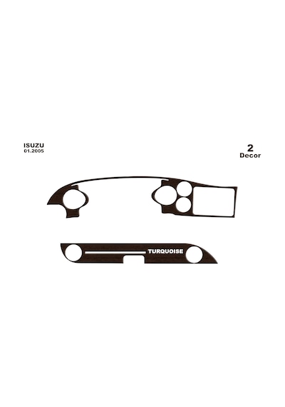 Isuzu Turkuaz Torpido Kaplama 2005 2 Parça Koyu Meşe