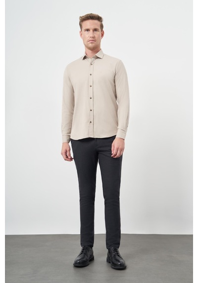 İmza Bej Uzun Kol Düz Bez Ayağı Yarım İtalyan Yaka Cepsiz Pamuklu Classic Slim Fit Gömlek 1004245211 Bej İmza Bej Uzun Kol Düz Bez Ayağı Yarım İtalyan Yaka Cepsiz Pamuklu Classic Slim Fit Gömlek 1004245211 Bej