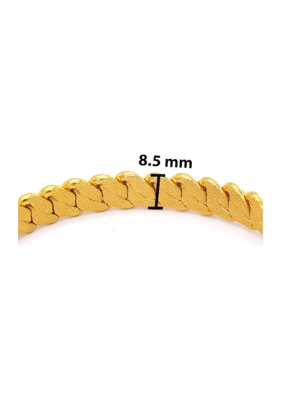 Bz 8.5mm Adana Burması 22 Ayar Altın Kaplama Bilezik Blz-3004 Altın