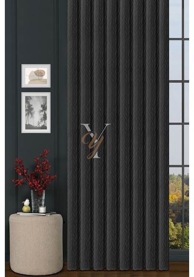 İthal Kadife Fon Perde Plise 01 V-311 Gri Gri