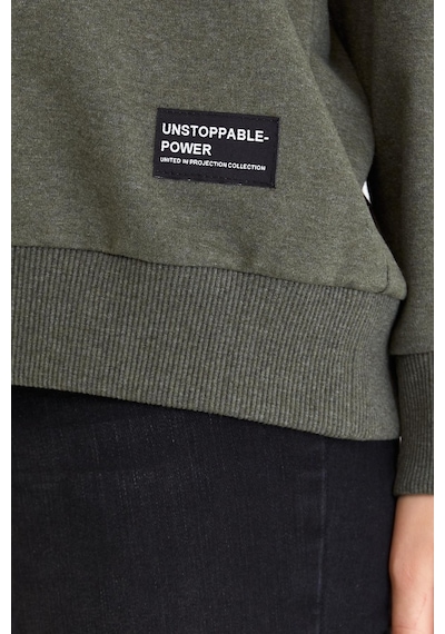 Comeor Kadın Haki Basic Bisiklet Yaka Regular Fit Rahat Sweatshirt 001