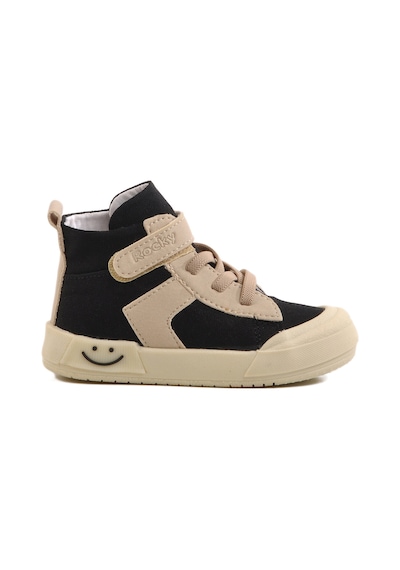 Siyah Keten Bilek Boy Cırtlı Unisex Çocuk Sneaker 7465 B Siyah