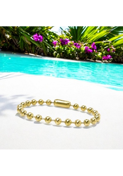 6mm Çelik Top Zincir Bileklik 8948 Altın