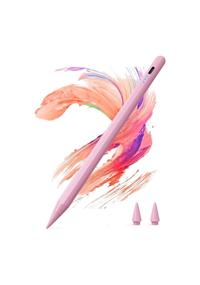 Apple Uyumlu iPad 11/10.nesil A16 9/8/7 10.2 Air/pro 4/5/6 11/13inç Avuç Içi Reddi Dokunmatik Çizim Kalemi Pen16 Pembe