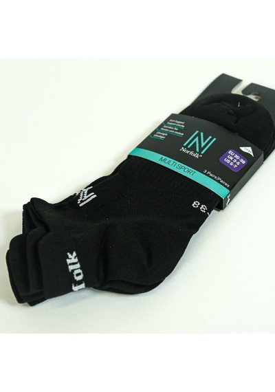 Norfolk Basic 3'lü Unisex Siyah Çorap