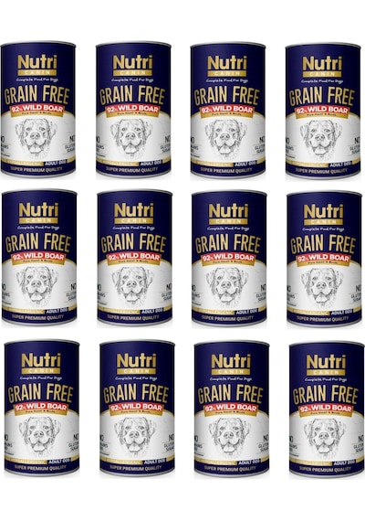 Nutri Canin Yaban Domuzlu Tahılsız Konserve Yetişkin Köpek Maması 12 x 400 G