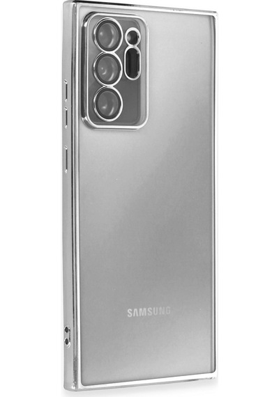 Samsung Uyumlu Galaxy Note 20 Ultra Kılıf Kamera Korumalı Lensli Silikon Gümüş