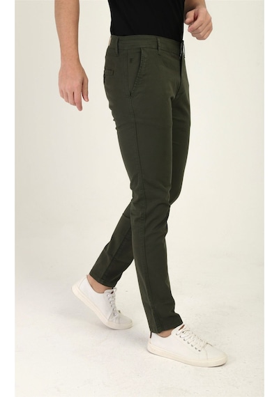 Tom Free Store Erkek Likralı Esnek Kumaş Pamuklu Yumuşak Dokulu Chino Pantolon Haki