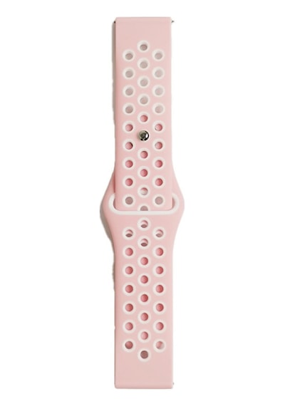 Watch 22mm Spor Delikli Kordon - Pembe-beyaz Diğer