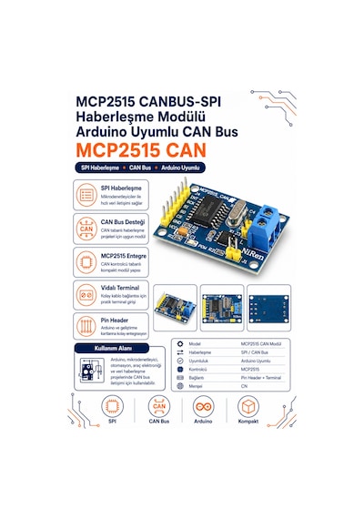 Mcp2515 Canbus-spı Haberleşme Modülü Arduino Uyumlu Can Bus Modülü