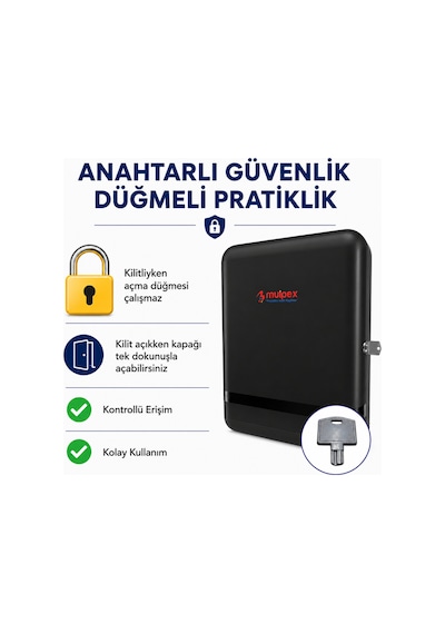 Mulpex Z Katlama Kağıt Havlu Dispenseri Siyah 400 Yaprak Kapasiteli Abs Duvar Tipi