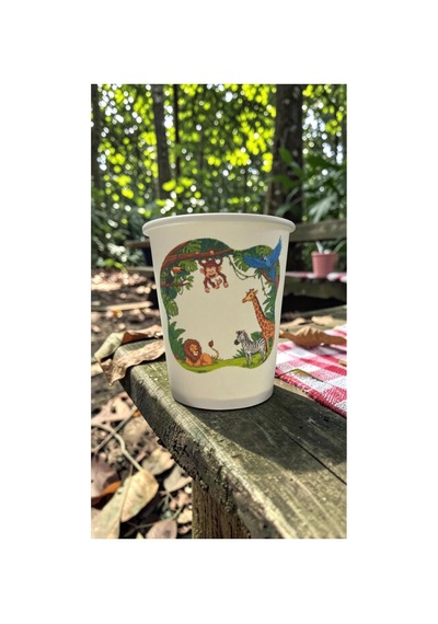 Hayvan-orman-amazon-zoo Doğumgünü Parti Temalı Tek Kullanımlık 7 Oz 100 Adet Karton Bardak 1