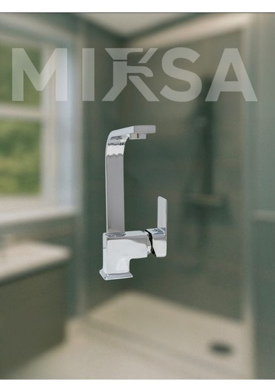 Lüx Krom Kare Lavabo Bataryası, Musluğu, Ağır Gövde Kaliteli