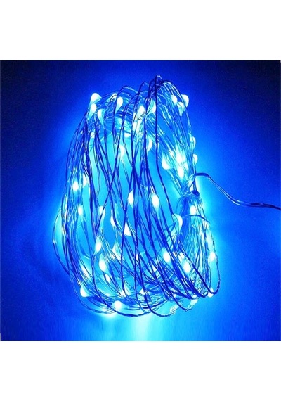 9 Metre Parlak Canlı Mavi Işık Micro Dökme Led Ultra Su Geçirmez Mavi Pilli Led Işık Sabit Yanar Mavi