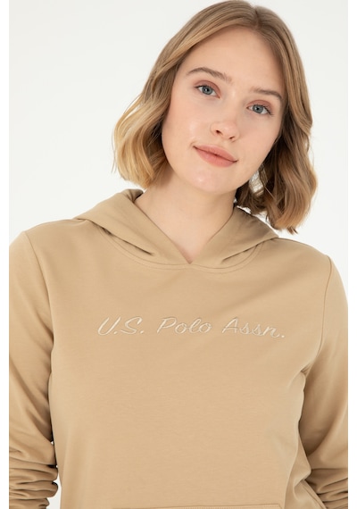 U.S. Polo Assn. Kadın Kum Kapüşonlu Sweatshirt 50296947-VR085