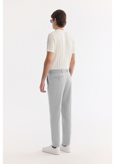 Avva Erkek Gri Beli Lastikli Teknik Kumaş Comfort Slim Fit Pantolon A61y3209
