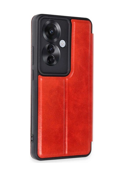 Oppo Reno 11f Kılıf Flip Cover - Kırmızı -