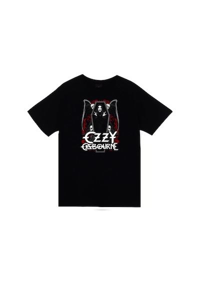Ozzy Osbourne Baskılı Unisex %100 Pamuk Siyah T-shirt SIYAH
