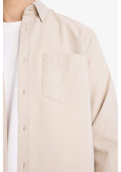 Defacto Regular Fit Gabardin Gömlek F1261ax26spbg766 Bej-bg766
