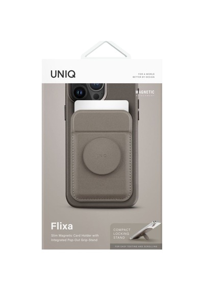 Telefon Modelleri Ile Uyumlu Kartlık Flixa Serisi Manyetik Stand Olma Popsocket Özelliği Grey