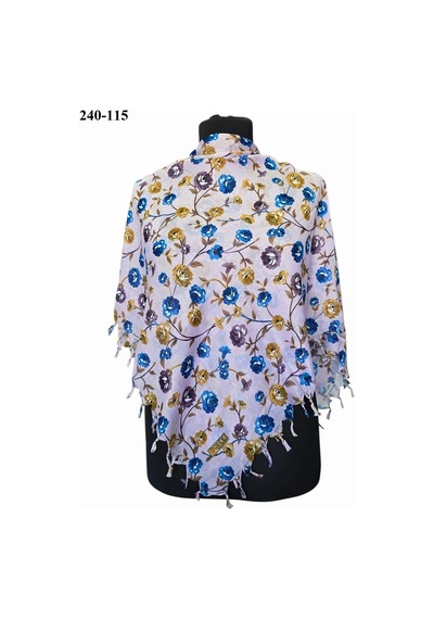 Dolce Cotton Desenli Sökme Boncuklu Eşarp 240-115 Çok Renkli