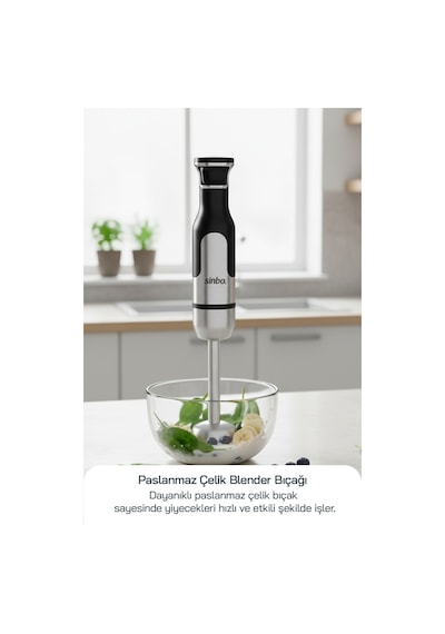 Sinbo SHB-7512 El Blender 1000W – Ayarlanabilir Hızlı, Paslanmaz Çelik Aparatlı