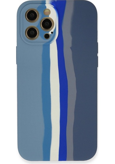 Newface - 20 - iPhone Uyumlu 12 Pro Kılıf Ebruli Lansman Silikon - Csmo-tex - - Mavi-gri