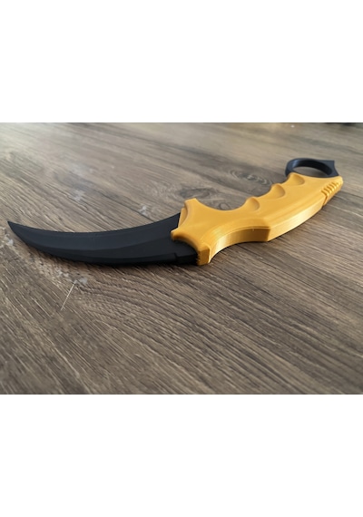 Riva Self 3d Baskı Farklı Renkler Taktiksel Parmak Halkalı Hobi Ve Dekoratif Maket - 16 Cm Siyah-Altın