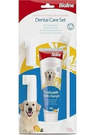 Bioline Portakal Aromalı Köpek Ağız Bakım Seti 100gr