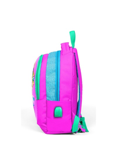 Coral High Kız Çocuk Pembe Sevimli Kedi İlk Ve Orta Okul Ve Beslenme Çantası Seti Usb Soketli