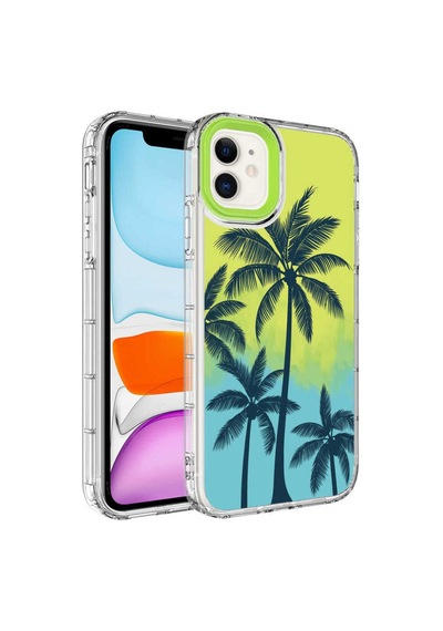 Apple Uyumlu iPhone 11 Kamera Korumalı Renkli Desenli Sert Silikon Bto Korn Kılıf-no8