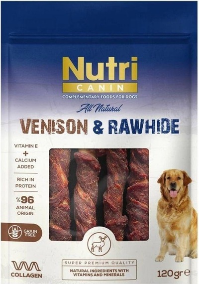 Nutri Canin Rawhide Geyik Etli Sargılı Kemik Köpek Ödülü 120 Gr