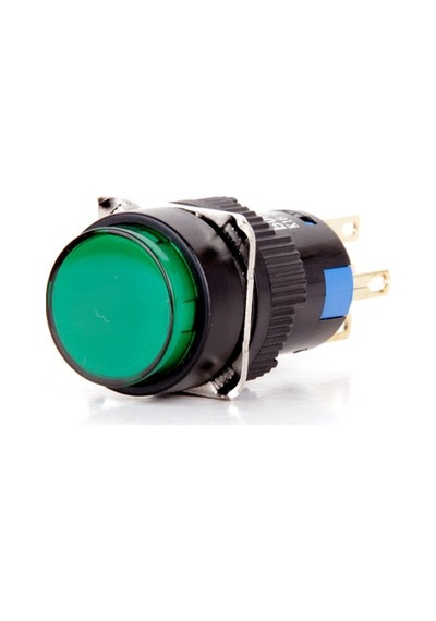 K16-291gd 16mm Kum. Butonu Yaylı Yeşil 3'lü Paket