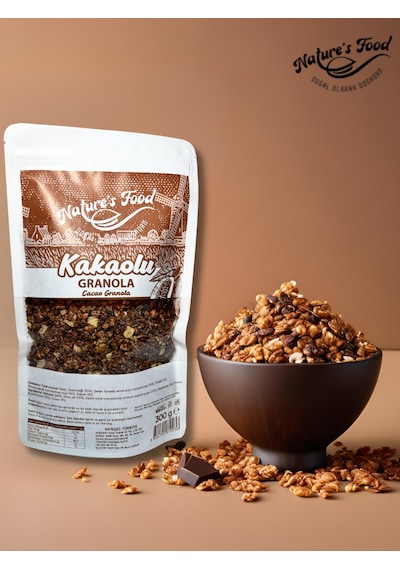 Kakaolu Granola 300gr Katkısız Koruyucusuz A Kalite Ürünlerden Hazırlanmış Doğal İçerik.