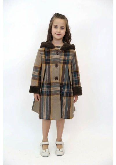 Xo Kids Kız Çocuk Kaban 4-8 Yaş 1058 Bej
