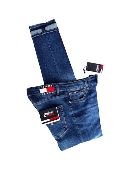 Tommy Hilfiger Erkek Denim Jeans Yazlık Kot Pantolon Koyu Mavi