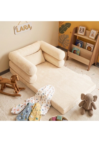 Miniwood Montessori Yatak Oyun Alanlı Bebek Yer Yatağı Sünger Çocuk Karyola 91 x 150 CM