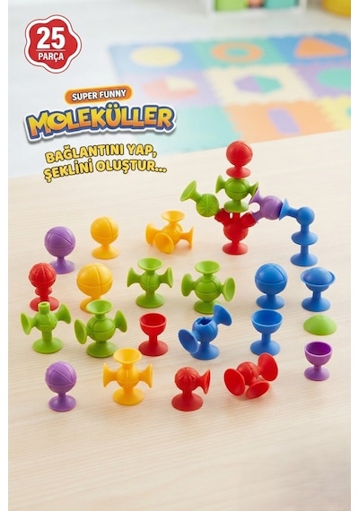 TıfılToys Vakumlu 25 Parça Eğitici Oyun Seti Kolay Ve Güçlü Bağlantı Beceri Ve Zeka Geliştirici Oyuncak