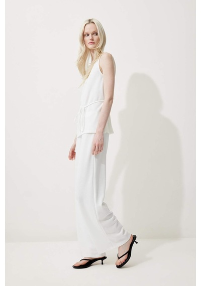 DeFacto Wide Leg Geniş Paça Basic Düz Pike Pantolon E5784AX25SPWT47
