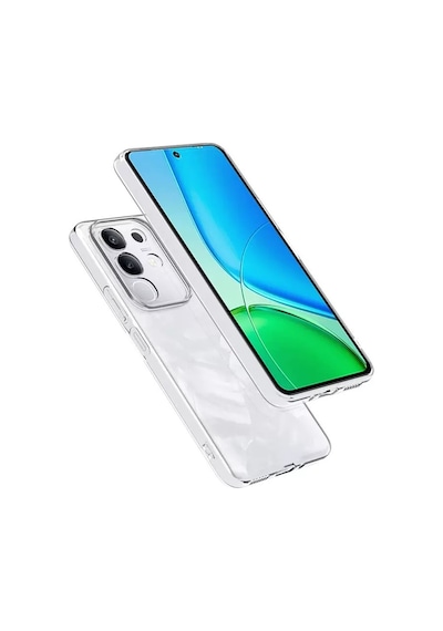 Vivo Y29 4g Kılıf Mkst Süper Silikon Kapak - Şeffaf Şeffaf