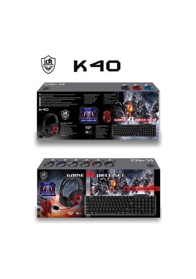 Klavye Mouse Seti Mouse Pad Oyuncu Kulaklığı K40 - 4 Lü Oyuncu Bilgisayar Seti Diğer
