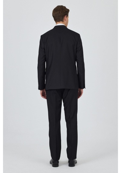 İmza Düz Filafil Mono Yaka Tam Astar 6 Drop Comfort Fit Takım Elbise 1001250170 Siyah