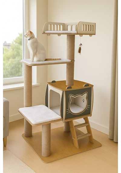 Pati Homes Pro Katlı Kedi Oyun Evi Xl Yataklı - Kedi Tırmalaması