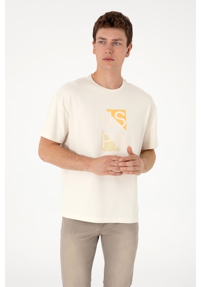 U.S. Polo Assn. Erkek Comfort Fit Krem Bisiklet Yaka Tişört 50299882-VR071 U.S. Polo Assn. Erkek Comfort Fit Krem Bisiklet Yaka Tişört 50299882-VR071