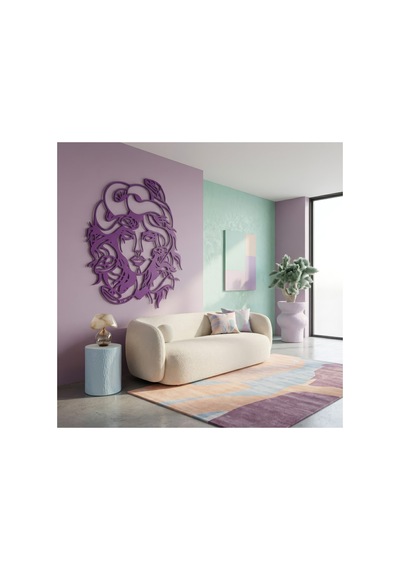 Medusa Metal Duvar Tablosu - Krom - 40 X 50 Cm