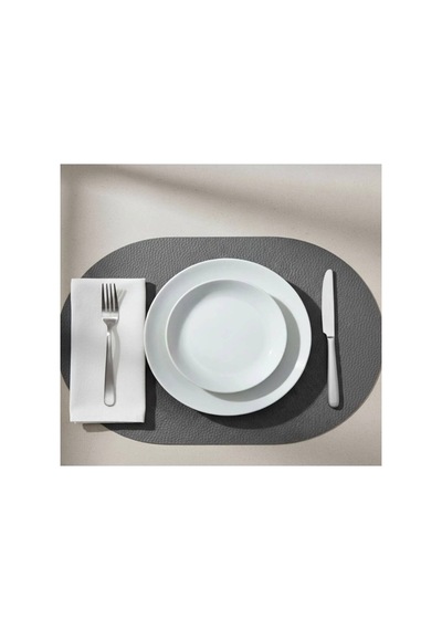 Kk Swords 4+1 Adet Deri Amerikan Servis+runner Set 4 Amerikan Servis -1 Runner Supla Decor Masa Decoru Gri