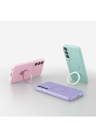 Samsung Uyumlu Galaxy A17 Kılıf M-safe Şarj Özellikli Standlı Kapak Samara Siyah