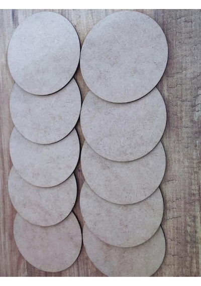 Ayrex Miracix 10 Adet Ahşap Supla 10 Cm Çap Ham Mdf 3 Mm Lazer Kesim Yuvarlak Kahverengi 10 X 10 Diğer