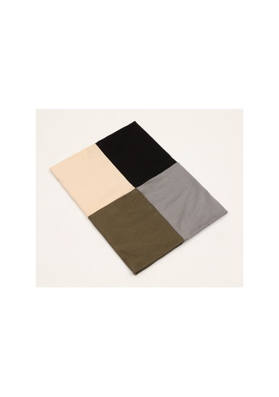 Melodi Scarf Tesettür 4 Renkli Önü Dikişsiz Likralı Pratik İki Ucu Açık Boru 4 Farklı Kullanımlı Hazır Bone Açık Bej-Siyah-Haki-gri