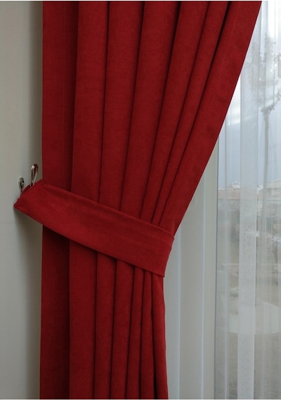 Evdepo Home Kırmızı Fon Perde Tek Kanat (536589338) Kırmızı